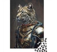Leopard Knight in Armor Portrait 1000 Pieces Jigsaw for Adults, Animal Themed Puzzle, Quiet Evening Activity, 70x50cm/1000pcs