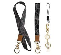 Leopard Lanyard & Wrist Lanyards with Retractable Reel,Heavy Duty Breakaway Neck Lanyards for Id Badges Holder, Wristlet Lanyard Strap for Key Chains, Keychain Lanyard for Woen,Teacher, Nurse,Cruise