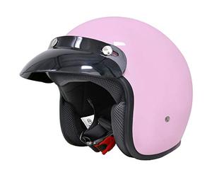 Leopard LEO-604 Open Face Motorcycle Motorbike Helmet Road Legal - Pink XL (61-62cm)