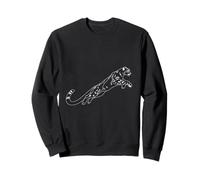 Leopard Line Art Wild Cat Animal Illustration Design Sweatshirt