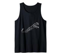 Leopard Line Art Wild Cat Animal Illustration Design Tank Top