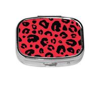 Leopard Lion Tiger Animal Print,Meta Pill Box 2 Compartment Medicine Case,Portable Organizer