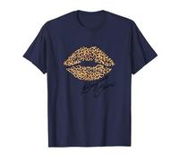 Leopard Lips Bonjour French Slogan Women's T-Shirt