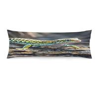 Leopard Little Gecko Body Pillow Cover Extra Soft Body Pillowcase with Hidden Zipper Closure Breathable Silky Full Long Throw Pillow Covers for All Seasons 18.9"x53.1"