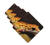 Leopard Little Gecko Car Air Fresheners Cards 4 Pcs Hanging Fragrance Scented Cards Long-Lasting Car Aromatherapy Tablets for Wardrobe Bathroom Car Interior Mirror Pendant Gifts