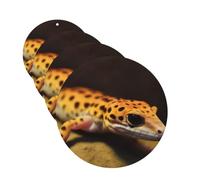 Leopard Little Gecko Car Air Fresheners Cards 4 Pcs Hanging Fragrance Scented Cards Long-Lasting Car Aromatherapy Tablets for Wardrobe Bathroom Car Interior Mirror Pendant Gifts