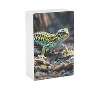Leopard Little Gecko Cigarette Case Stylish Lightweight Pocket Holder Case for Smoke Waterproof Cigarette Dispenser Cigarettes Accessories for Outdoor Camping Hiking