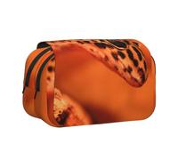 Leopard Little Gecko Double Layer Flip-Top Pencil Case,Large Capacity 50 Pens Organizer, Durable Polyester Stationery Holder for School, Art Travel (All-Over Print)
