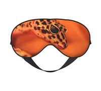 Leopard Little Gecko Double Sided Sleep Mask, Adjustable Blackout, Silk-Like Eye Mask for Sleeping,Travel, Soft, Breathable, Lightweight Comfortable Blindfold