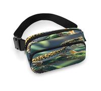 Leopard Little Gecko Fanny Pack Belt Bag with Adjustable Strap Fashion Waist Bag for Outdoor Sports Hiking, white, 20x13cm, Full Printed Waist Bag