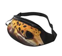 Leopard Little Gecko Fanny Pack for Men Women Crossbody Waist Bag Waterproof Sports Belt Bag Outdoor Hip Pack