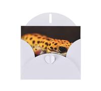 Leopard Little Gecko Greeting Cards Blank Note Cards with Envelopes Happy Birthday Card Thank You Card Wedding Party Invitation Cards for All Occasions 4x6 Inch