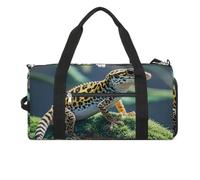 Leopard Little Gecko Gym Bag for Men Women Water Resistant Duffle Bag Travel Lightweight Bag for Travel Sports, white, One Size