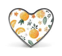 Leopard Little Gecko Lapel Pin - Heart Shape Brooch Pins for Men & Women Suit Accessories, 1" Lightweight Enamel Lapel Pins Buttons for Backpacks, Hats, Bags, Lanyards, Oranges and Lemons, Love form