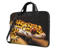 Leopard Little Gecko Laptop Bag 13-15.6Inch, 360° Protective Laptop Sleeve Case Shockproof Messenger Shoulder Bag Waterproof Computer Case Carrying Cover Briefcases for Men Women