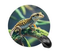 Leopard Little Gecko Mouse Pad Round Computer Mousepad Cute Mouse Pads with Non-Slip Rubber Base Mouse Mat for Laptop Gaming Office Home