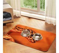 Leopard Little Gecko Printed Pet Bowl Mats, Non-Slip And Tasteless Dog And Cat Feeding Mats