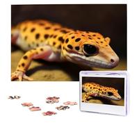 Leopard Little Gecko Puzzles for Adults 1000 Pieces, Wooden Puzzle Personalized Jigsaw Puzzles from Photos, Challenging Puzzle Art Painting Home Decor Birthday Party Gift (29.5" x 19.7")
