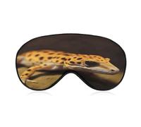 Leopard Little Gecko Sleep Mask Eye Masks for Sleep Sleeping Mask Sleep Masks for Women Men Sleep Mask Blackout Adjustable Sleep Mask Travel Eye Mask Side Sleeper Eye Mask
