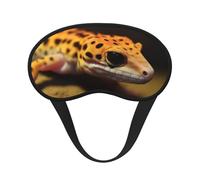 Leopard Little Gecko Sleep Mask for Side Sleeper, Blackout Eye Mask for Women Men, Zero Pressure Sleeping Masks Soft Breathable Eye Cover Comfortable Blindfold Eyeshade for Night Sleep