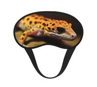 Leopard Little Gecko Sleep Mask for Side Sleeper Eye Mask for Sleeping Light Blocking Soft Breathable Sleep Eye Mask for Women Men Adjustable Elastic Strap Travel Nap Blackout Eye Shade Cover