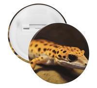 Leopard Little Gecko Tinplate Badge Personalized Round Brooch Large Craft Button Suitable for Teachers, Nurses, Doctors, Staff, Party Gift Accessories, 1Pcs, Plastic, plastics