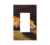 Leopard Little Gecko Wall Plates Decorative Light Switch Cover 1 Gang Outlet Covers Standard Size 5" x 3" Plug Covers Electrical Switchplate Home Decor for Bedroom Kitchen
