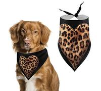 Leopard Love Heart Dog Bandana Puppy Cat Scarfs Bibs Washable Triangle Kerchief Pet Gifts
