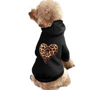 Leopard Love Heart Dog Hoodie Shirts Pet Clothes for Small Puppy Cat Costume XL