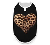 Leopard Love Heart Dog Shirt Sleeveless Pet Clothes Summer T-Shirts Tank Top for Small Puppy Cat