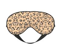 Leopard Love Print Sleep Mask Silk Eye Cover Soft Satin Blindfold Elastic Strap Night Eyeshade Travel Nap for Women Men