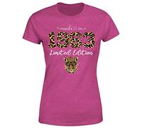 Leopard Made in Limited Edition 1963 Womens T Shirt 61st Birthday Gift Ladies Tee Top-Antique Heliconia 12-14