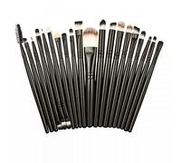 Leopard Makeup Brush Holder + 20Pcs Makeup Brushes Set Black Brown - Pink Holder+Black brush - Essential Makeup Set with Soft Nylon Hair Brushes and Storage Holder for Daily