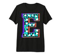 Leopard Marquee Letter E Bulb Initial Bold Graphic Premium T-Shirt