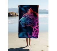 Leopard Microfibre Beach Towel 180x90cm 1 Pack, Large Beach Towels for Adults Colorful Pattern with Waterproof Storage Bag Quick Dry Sand Free Lightweigh for Travel Pool Holiday Camping Gym 4I6-L2