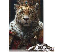 Leopard Monarch of The Wil Puzzle 1000 Teile für Teenager, kreatives Holzpuzzle, Spielzeug, Familienspiel, Schwierigkeitsgrad, Herausforderungspuzzle (75 x 50 cm)