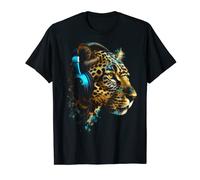 Leopard Music - Animal Lovers Art Headphones Animal Leopard T-Shirt