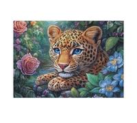 Leopard Night Forest 300 Piece Pack DIY Jigsaw Puzzle Collectors Cognitive Development Educational Decorative Puzzle Gifts for Adults Rigid Cardboard 300 PCS