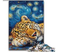 Leopard Night Sky Jigsaw Puzzles for Teenagers 2000 Pieces, Relax Games Enhance Love between Couples for Age 14 (70x100cm)
