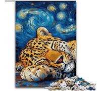 Leopard Night Sky JigsawPuzzle 1000 Pieces for Adults, Brain Intelligence Challenge Addictive Toys Birthday Gifts for Age 14+ (50x75cm)