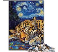 Leopard Night Sky Puzzles 1000 Pieces for Teenagers, Challenging Game Toys Every Piece Is Unique - Challenging Family Fun Game (50x75cm)