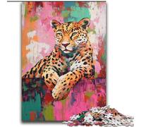 Leopard Oil Painting 2000 Piece Jigsaw Puzzles for Teenagers, for Age 14+ Home Art Decor Family Games Christmas Birthday Gifts (70x100cm)