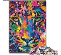 Leopard Oil Painting Adult Jigsaws 1000 Piece, Family Activity Fun at Home Activities, Birthday Present,Travel Gifts (50x75cm)