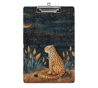 Leopard on The Ground Clipboard, A4 Acrylic Clipboards with Hanging Hook, Ultra Lightweight & Shatterproof Writing Board for Office, Nurses, 8.5" X 12.5"