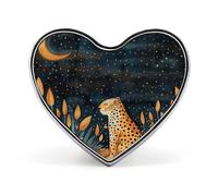 Leopard on The Ground Heart Pin, 1 Inch Metal Love Lapel Pins - Lightweight, Smooth Edges, Versatile Badge Brooch for Jackets, Shirts, Bags, Gifts for Friends, Family