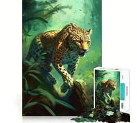 Leopard on The Jungle Run 1000 Pieces Jigsaws Adults Puzzles Gifts Mind Workout Stress Less Home Activity Home Accent (38x52cm)