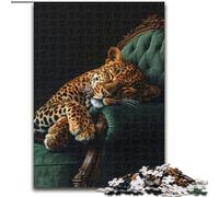 Leopard on The Sofa Jigsaws Puzzles 1000 Pieces for Adults Gifts, for Age 14 Years And over Stress Relief Christmas Game Presents for Women (size 50x75cm)