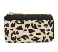 Leopard or Zebra Animal Print Coin & Card Purse - Vegan Leather Slim Wallet with Zip Closure - Compact Travel Purse 13×8 cm by Alice Wheeler (Leopard)