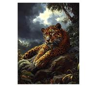 Leopard Paint by Numbers for Adults, Plant Painting by Numbers for Adults with Canvas for Painting 24 x 32In Acrylic Paint Set Brush, Canvas Wall Art Supplies for Room Decor Gifts for Women model-8423