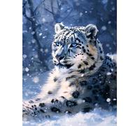 Leopard Paint by Numbers for Adults, Snow Scene Painting by Numbers for Beginners, DIY Acrylic Pigment Drawing Paintwork Arts and Crafts Kit, Hobbies for Adults Women, for Room Decor 36x48 in 2-5385